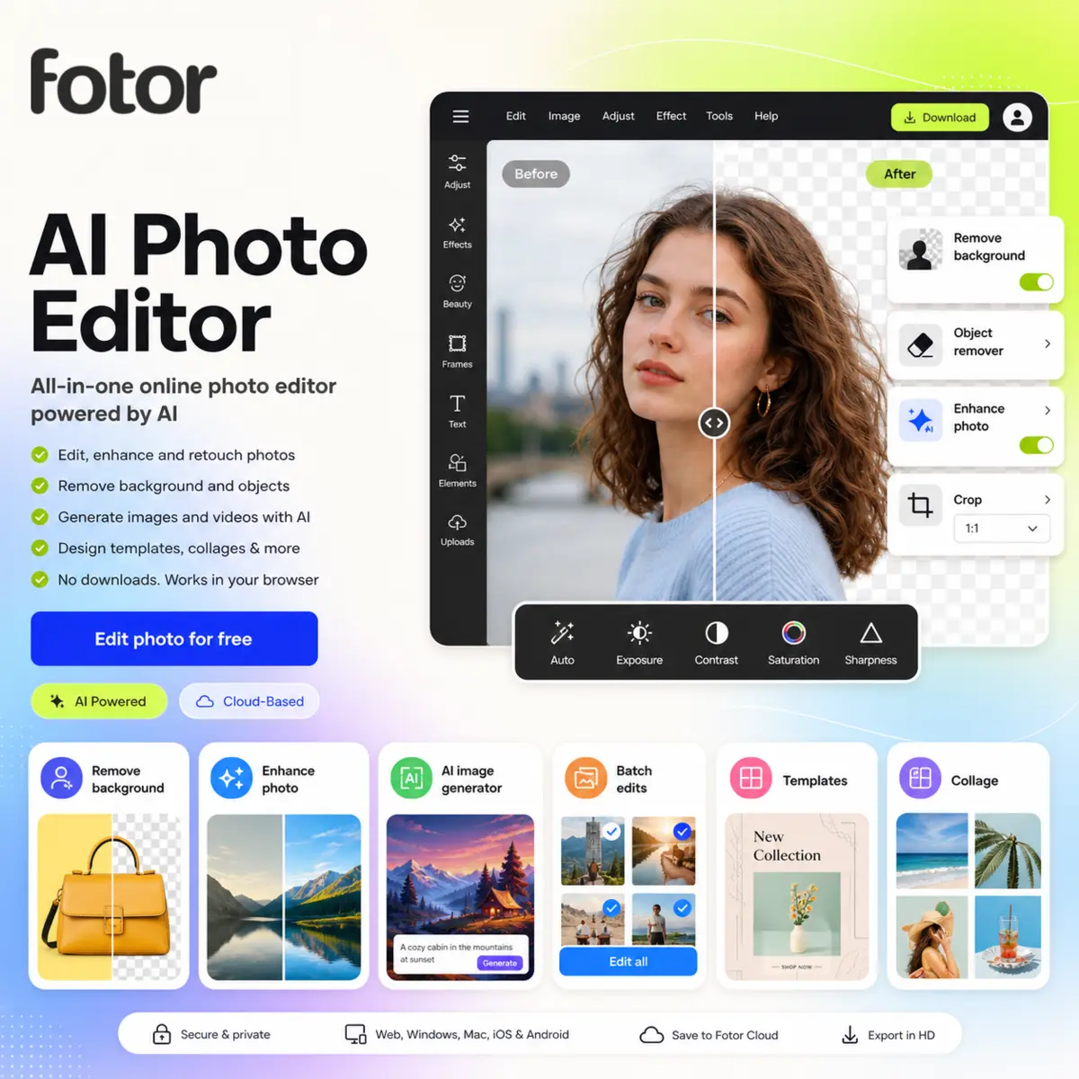 Fotor Cartoonizer user interface and dashboard demonstration