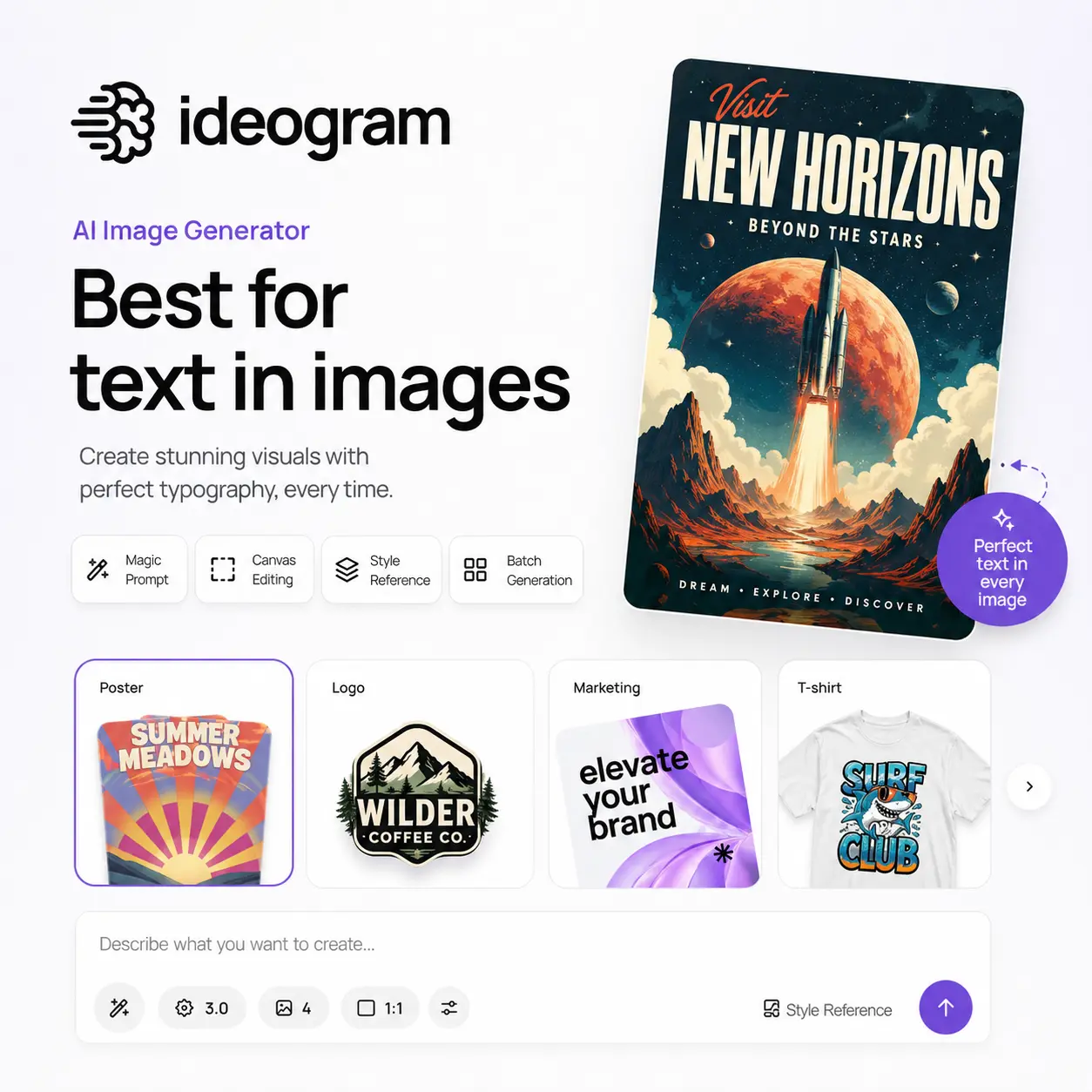 Ideogram AI user interface and dashboard demonstration