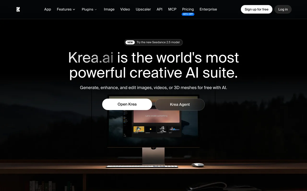 Krea AI Free AI Tool Interface & Workspace