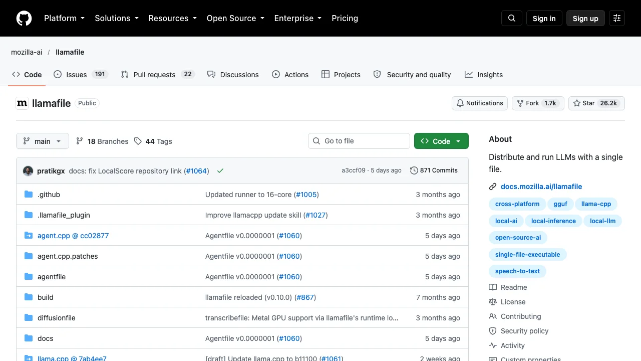 Llamafile Free AI Interface & Workspace
