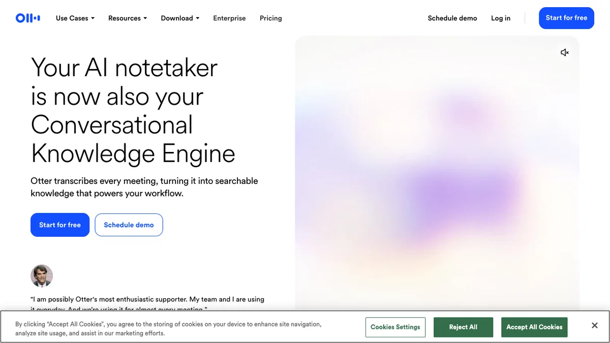 Otter.ai Workspace Live Preview