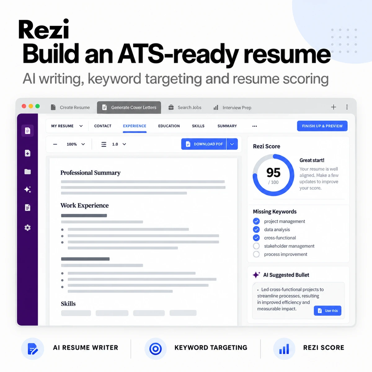 Rezi user interface and dashboard demonstration