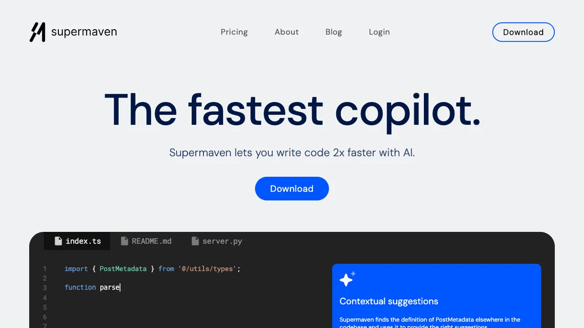 Supermaven Free AI Interface & Workspace