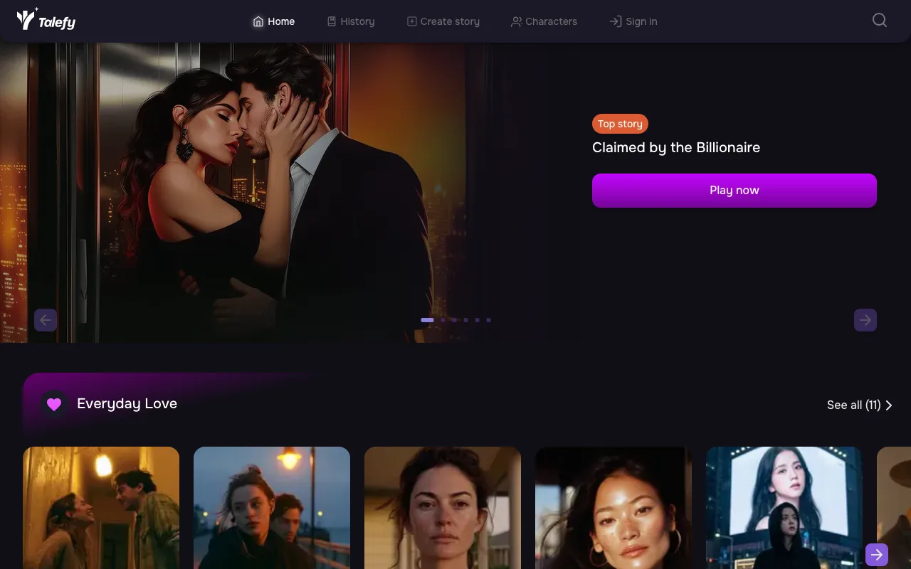 Talefy user interface and dashboard demonstration