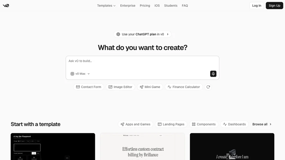 v0 by Vercel Workspace Live Preview